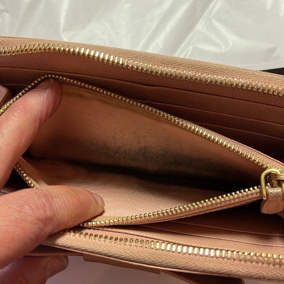 Prada Pink Fiocco Bow zip around Saffiano leather wallet - Picture 7 of 13